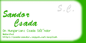 sandor csada business card